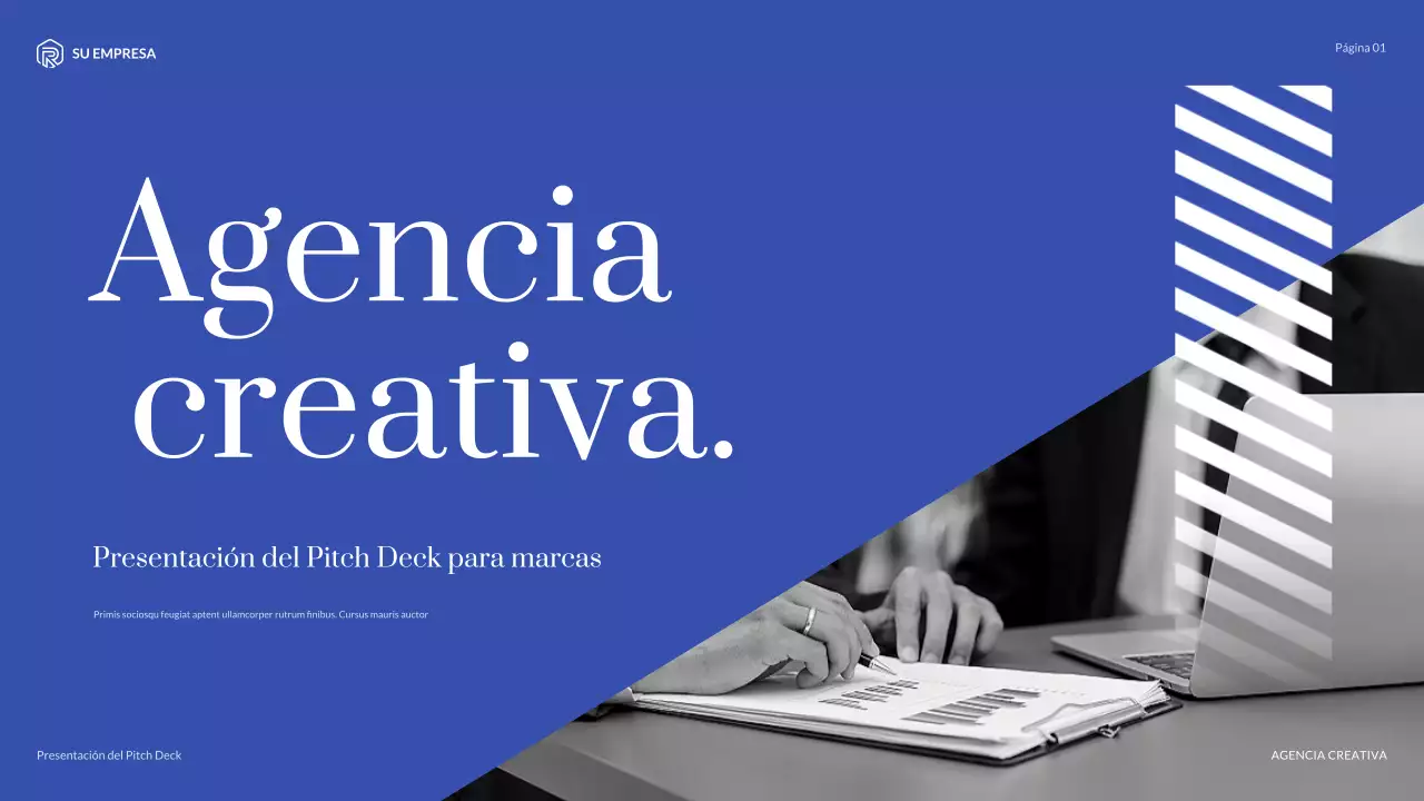 Presentación de agencia moderna azul