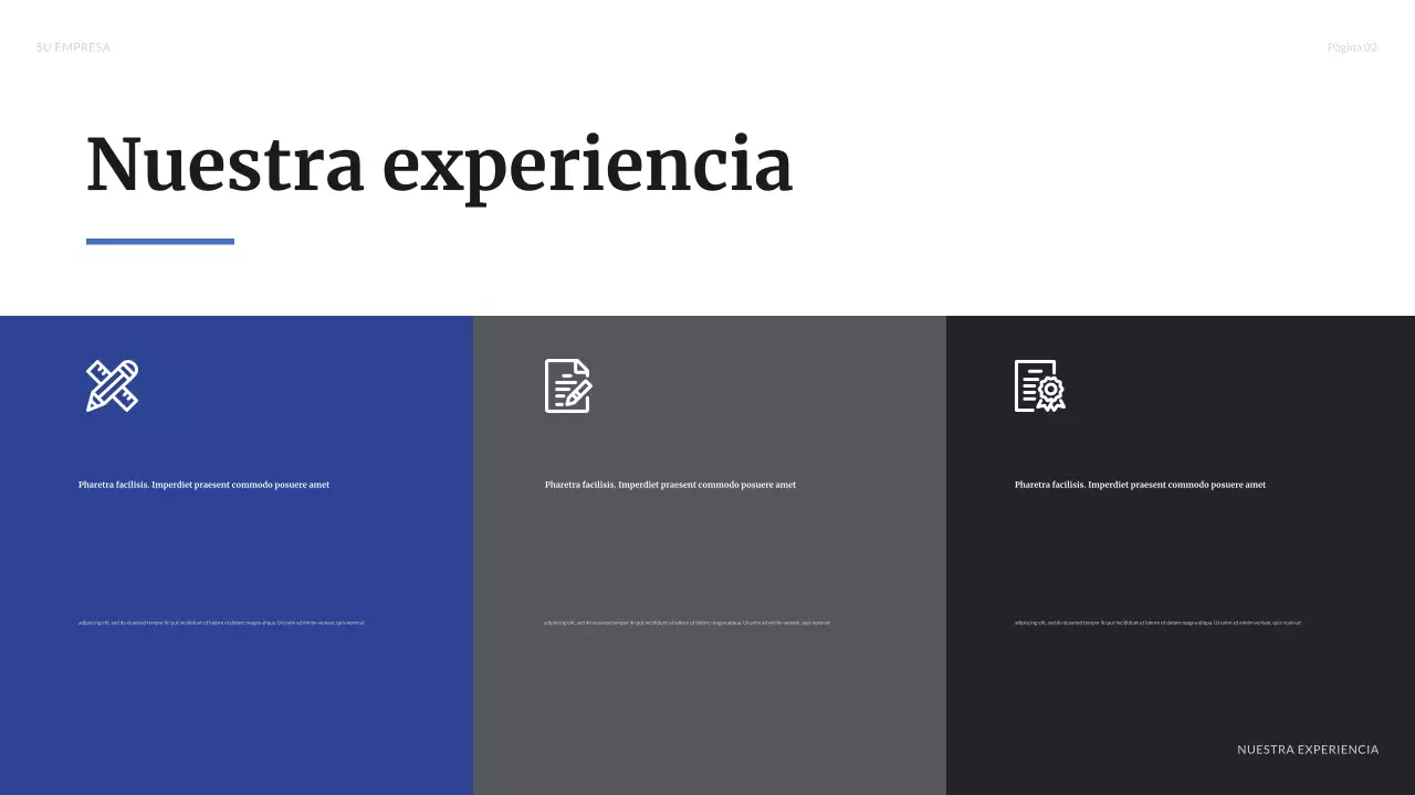 Presentación empresarial moderna en color azul