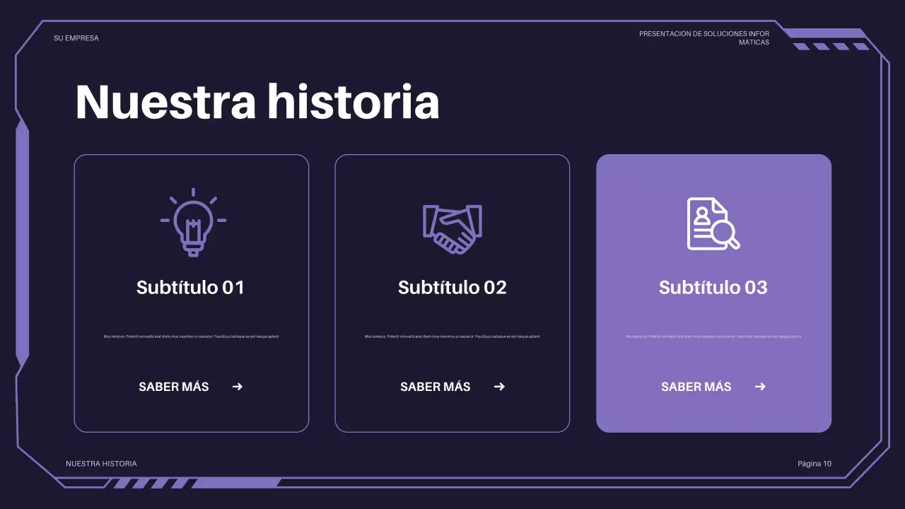 Presentación de TI futurista de color púrpura