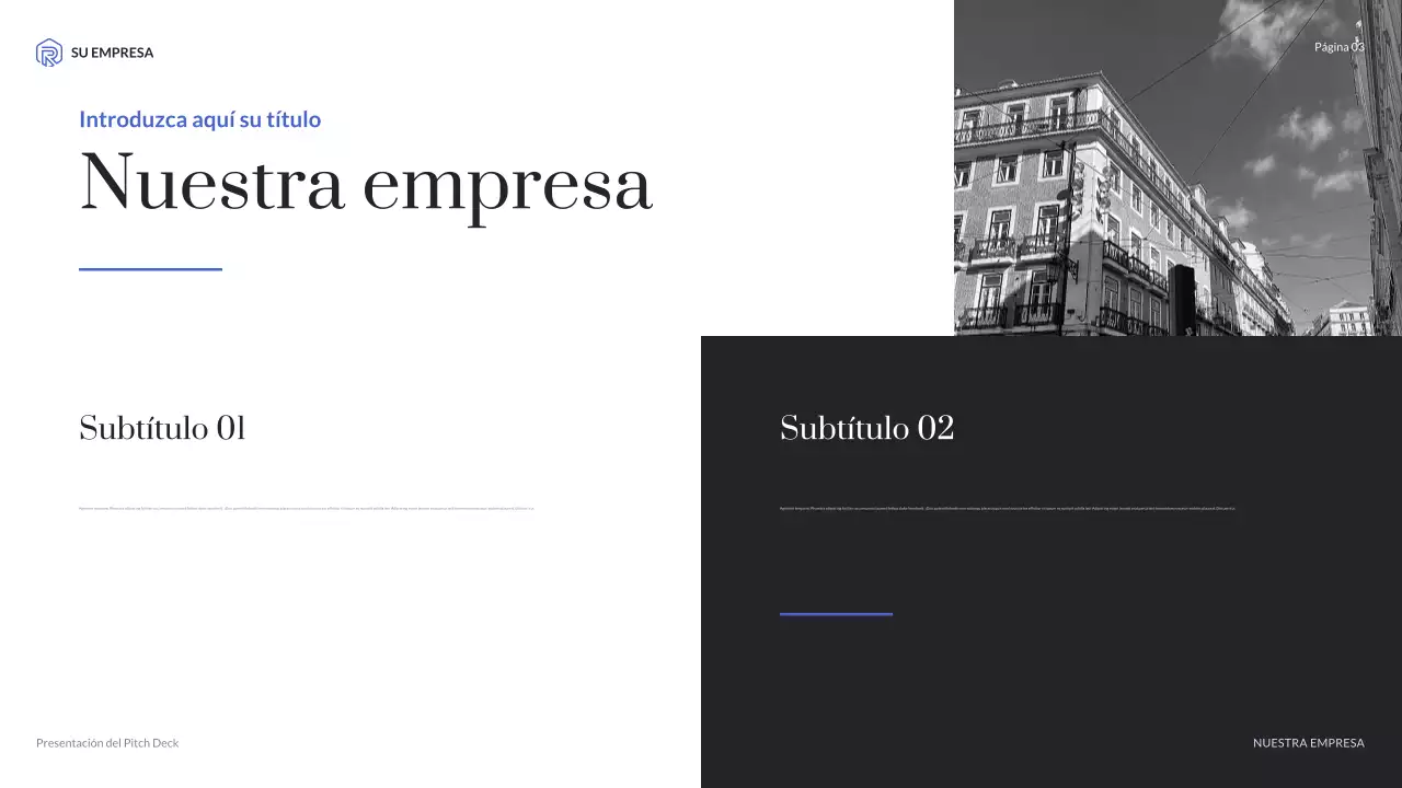 Presentación de agencia moderna azul