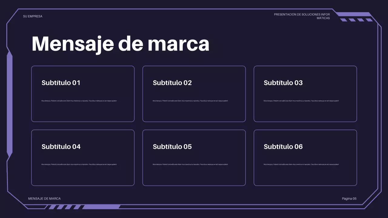 Presentación de TI futurista de color púrpura