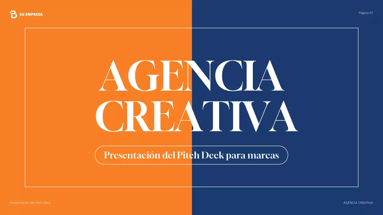 Presentación de agencia moderna de color naranja