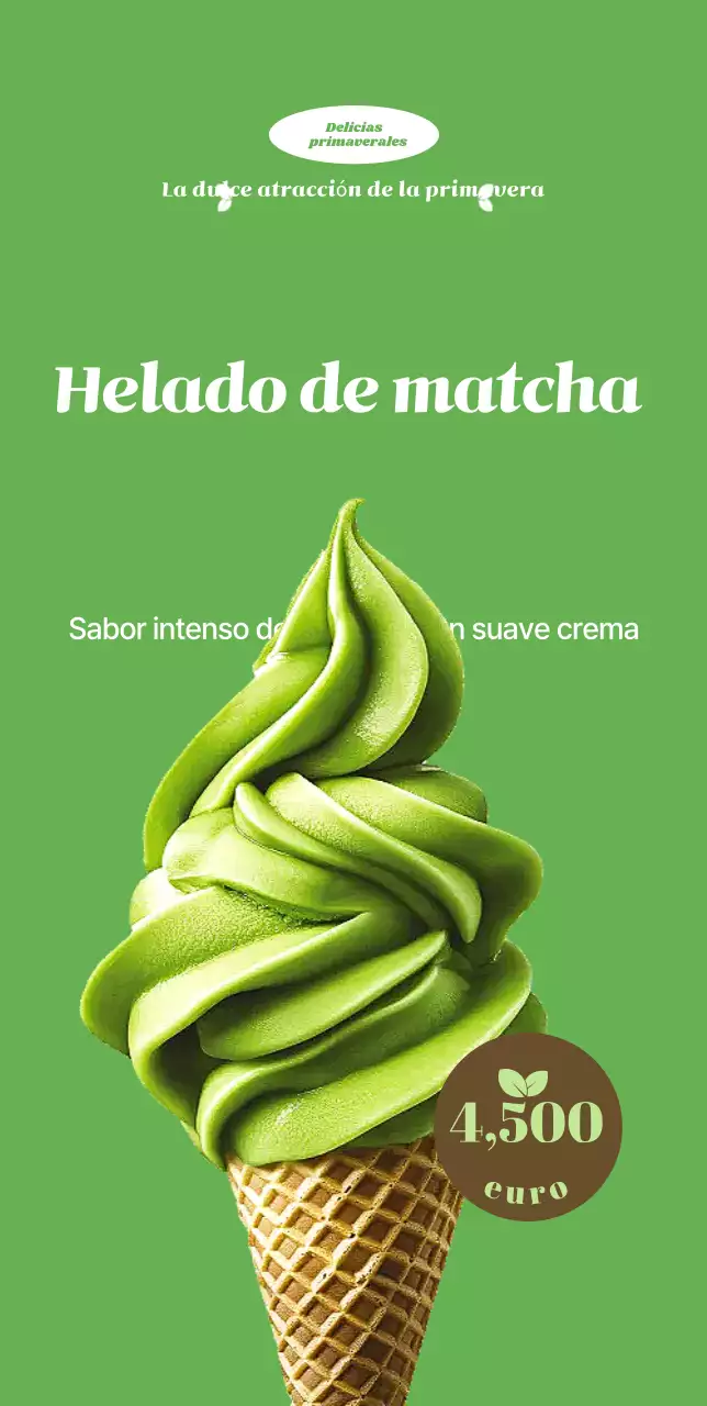 Anuncio de helado verde sencillo