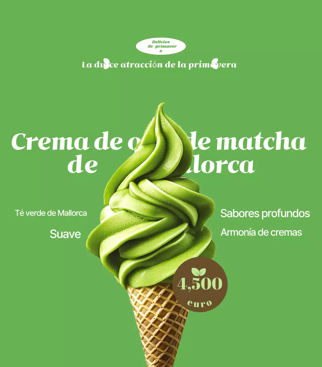 Anuncio de helado verde sencillo