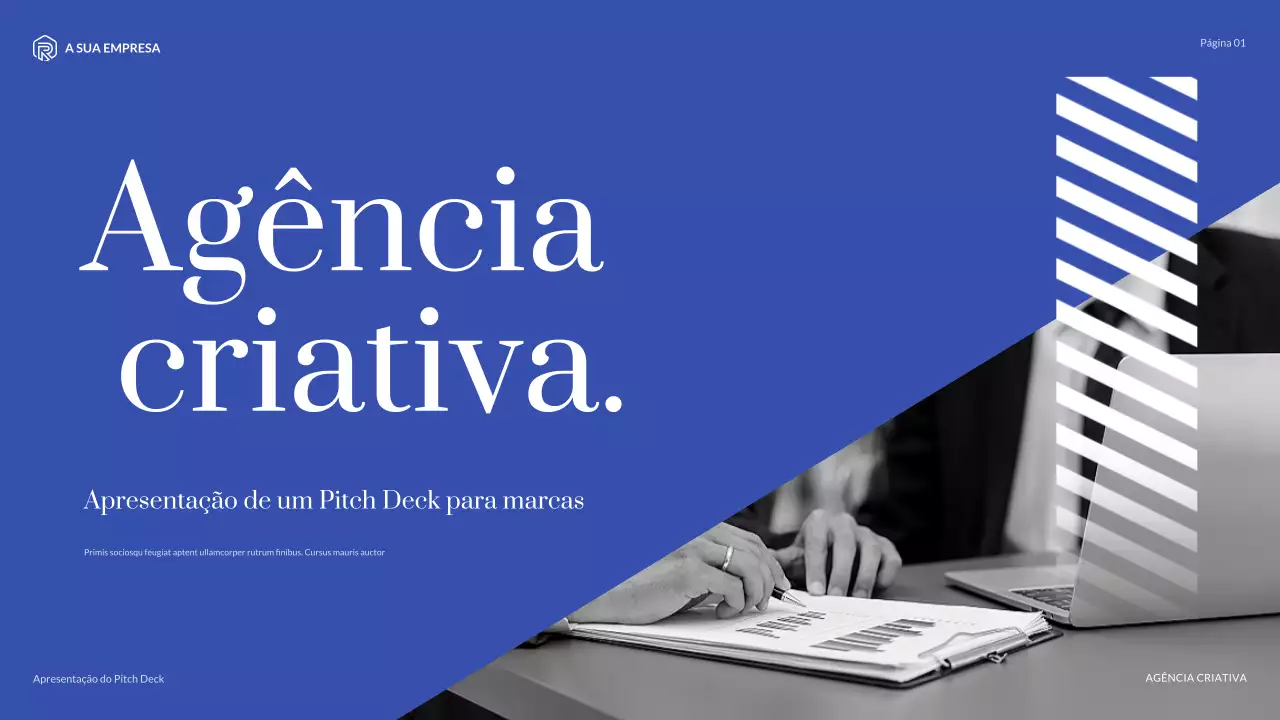 apresentação da agência moderna azul