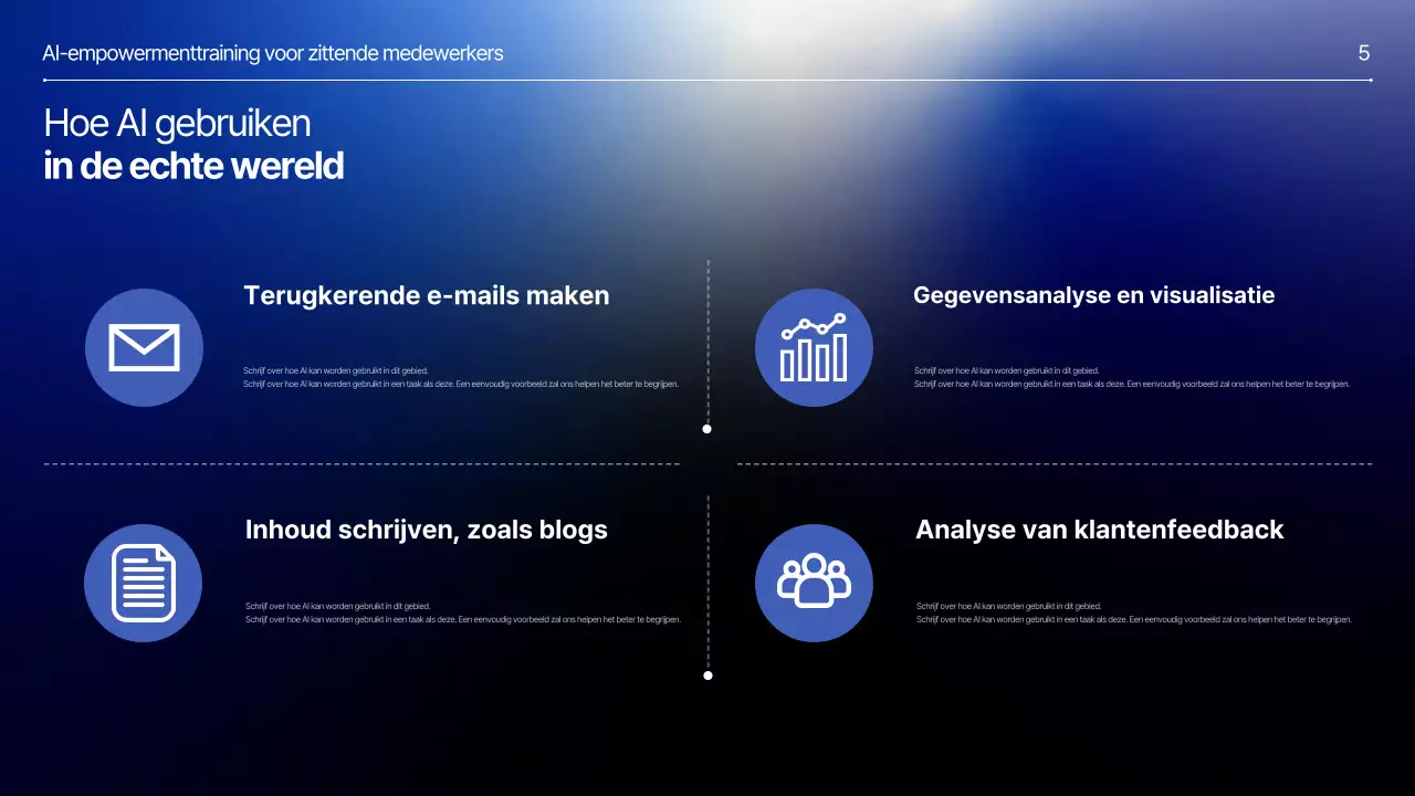 Blauwe moderne educatieve materialen