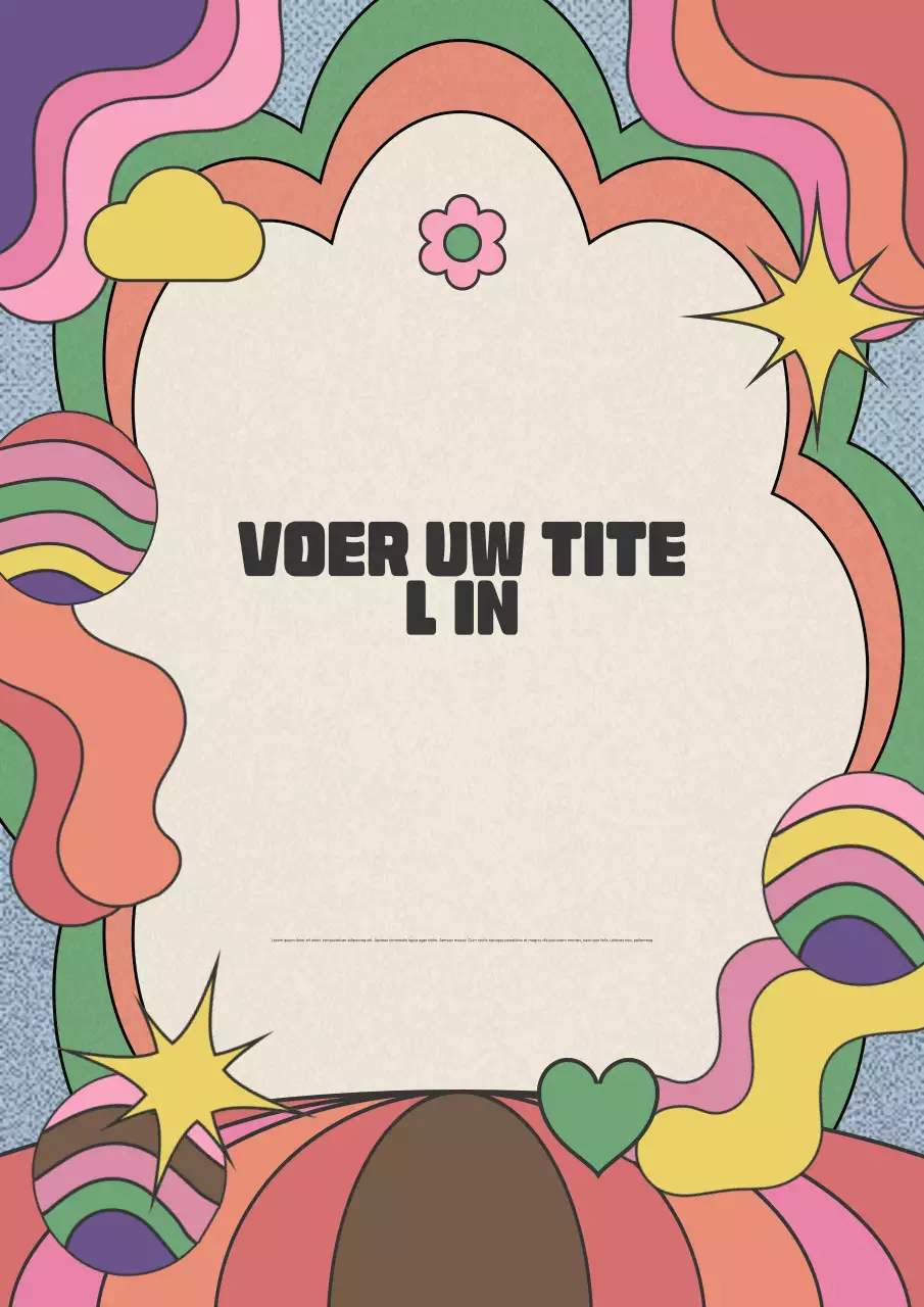 kleurrijk retro psychedelisch design