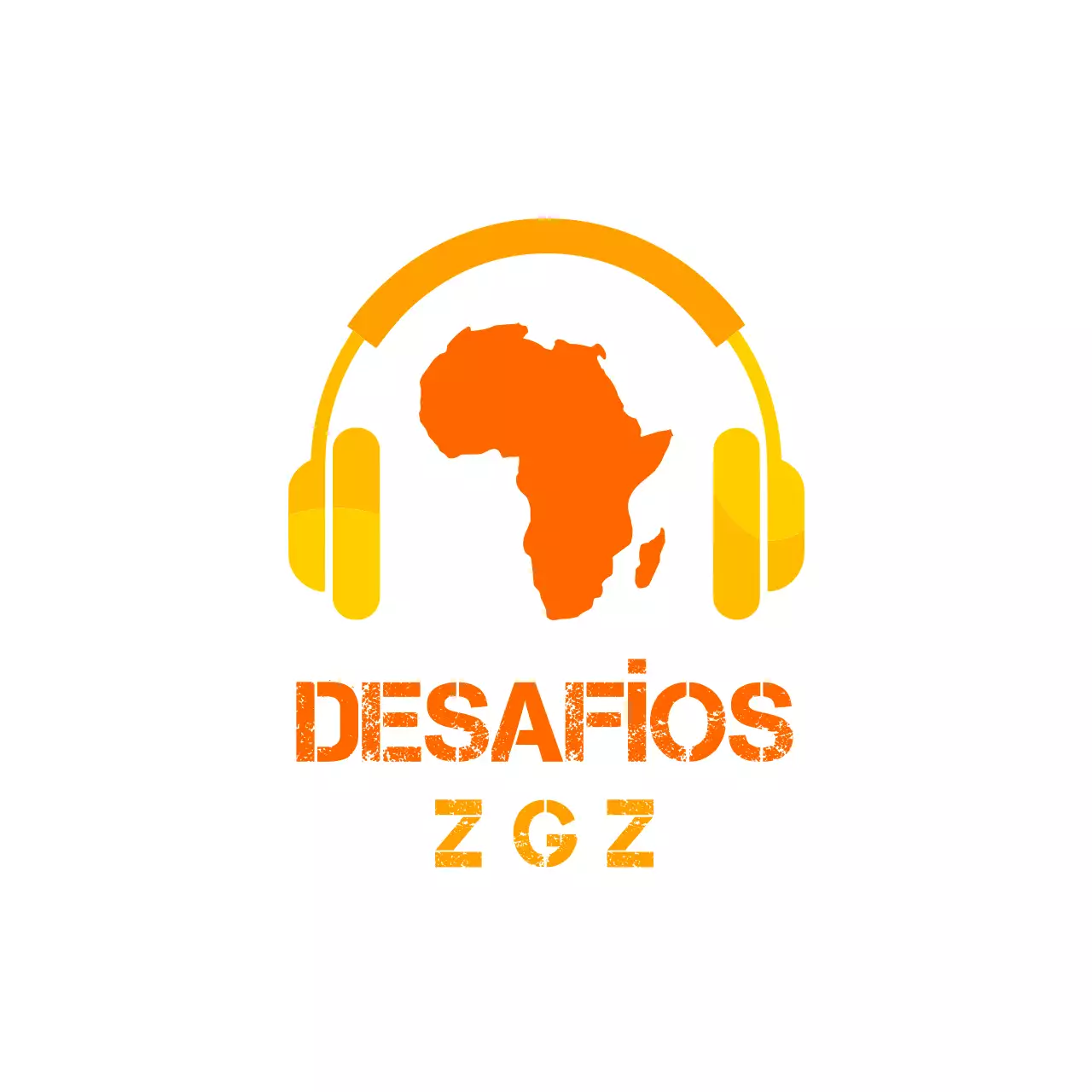 logotipo de música africana de color naranja y amarillo