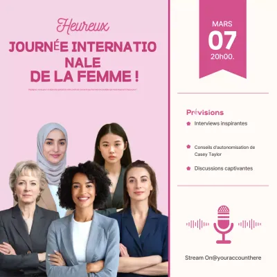 Podcast Pink Simple Women sur les réseaux sociaux
