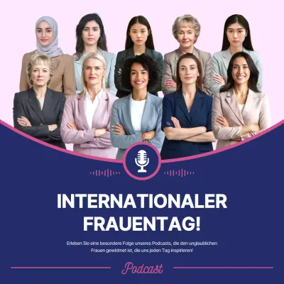 Pink Simple Women's Podcast Social Media-Plätze