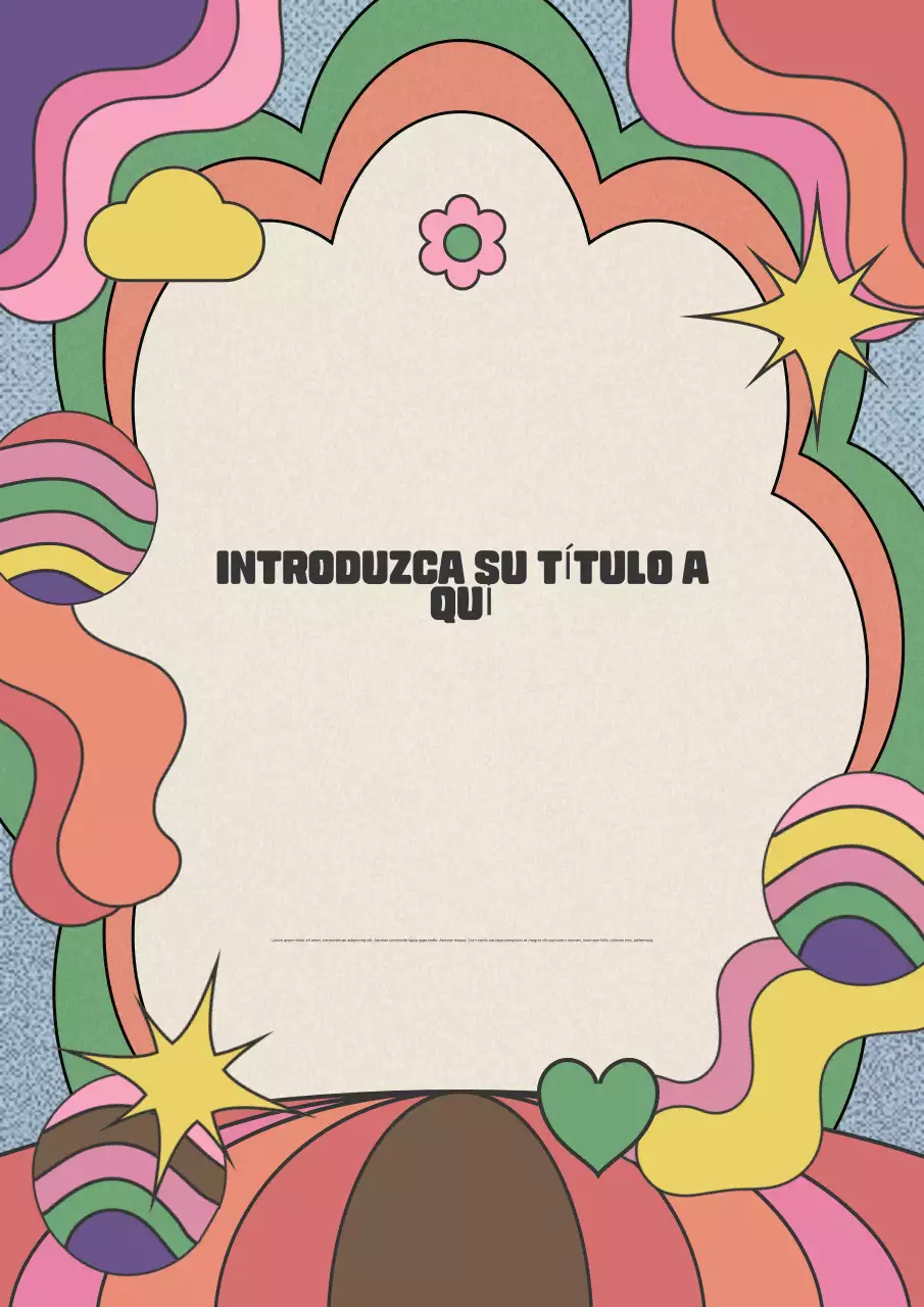 Diseño psicodélico retro colorido.