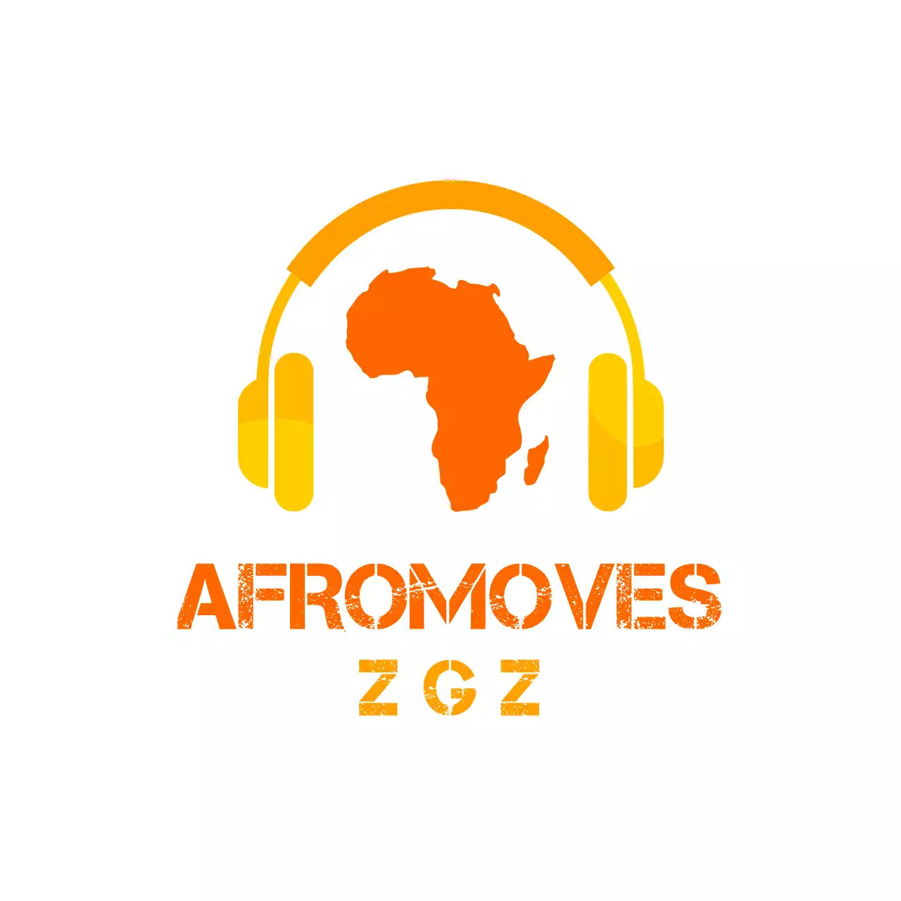 logotipo de música africana laranja amarelo