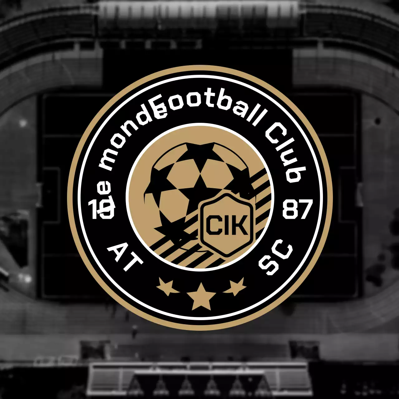 Certificat de logo d'emblème d'équipe de football professionnel en or noir