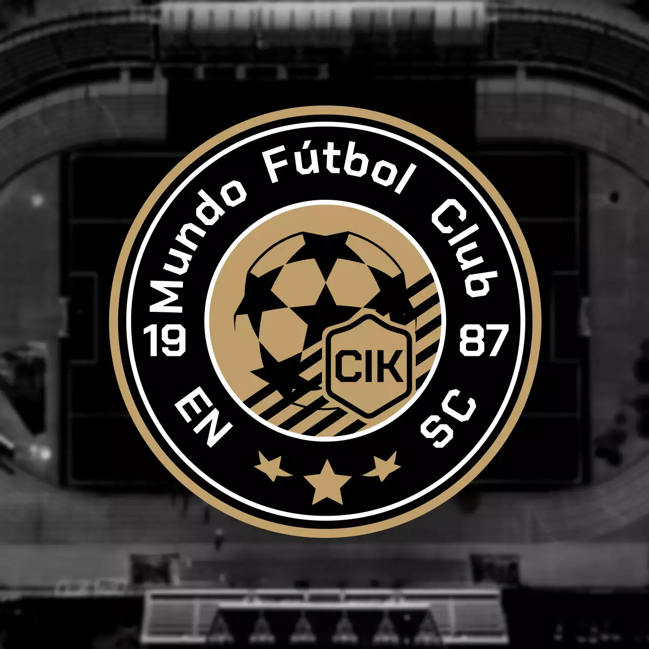 Certificado con el logotipo del equipo de fútbol profesional en oro negro