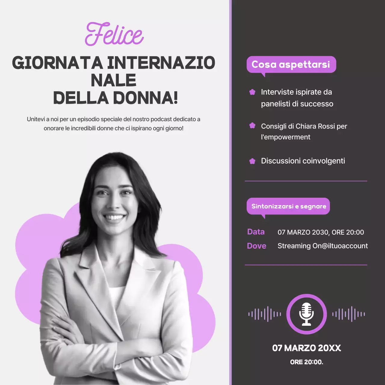 Podcast di Purple Modern Women Social Media Squares