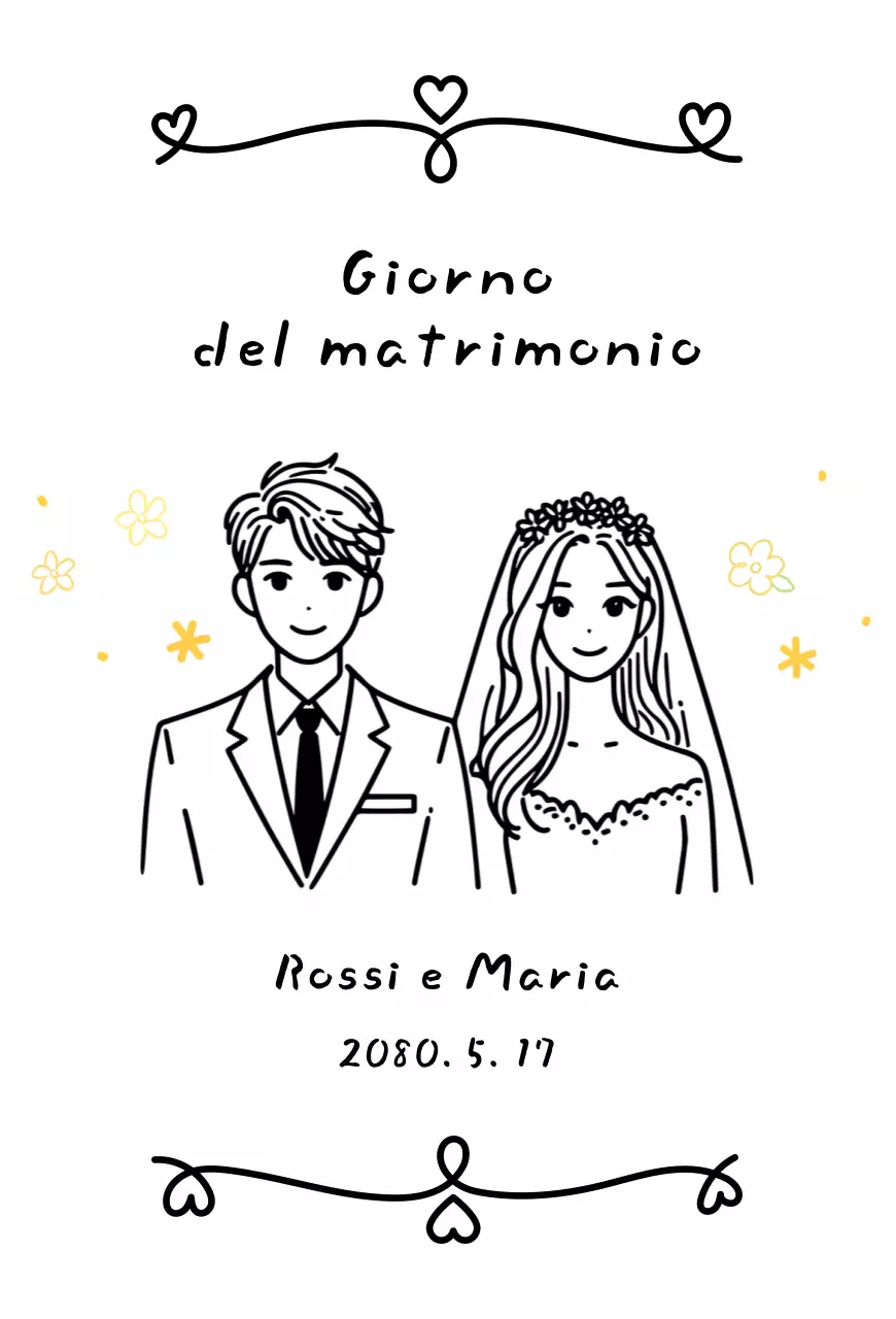 Invito di nozze semplice in bianco e nero