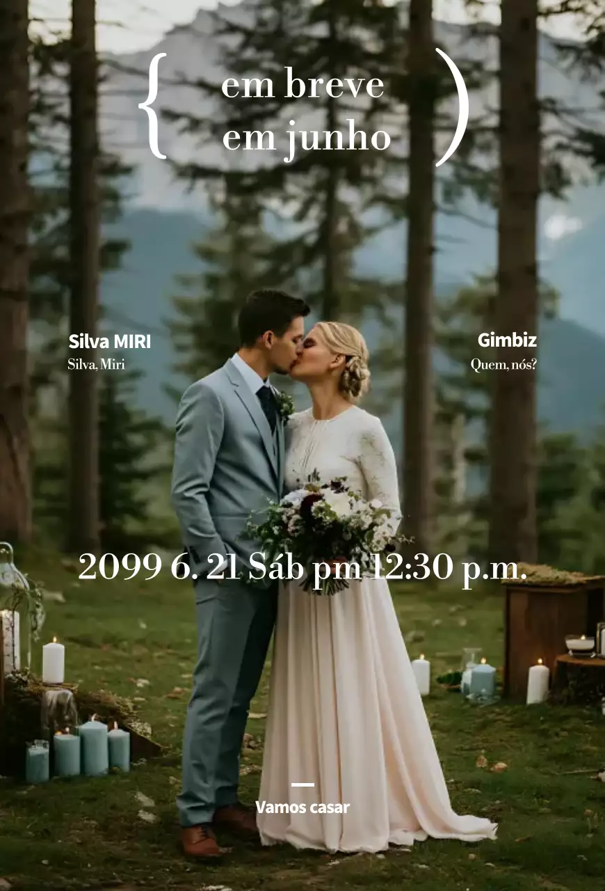 Convite de casamento natureza verde