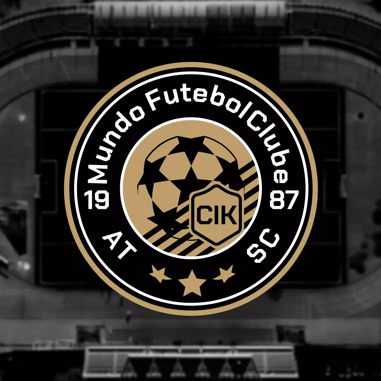 Certificado de logotipo de emblema de time de futebol profissional em ouro preto