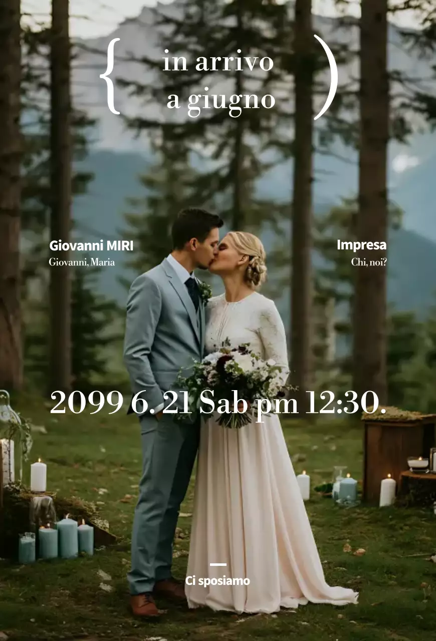 Invito a nozze natura verde