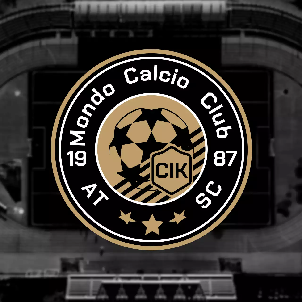 Certificato del logo dell'emblema della squadra di calcio professionistico in oro nero