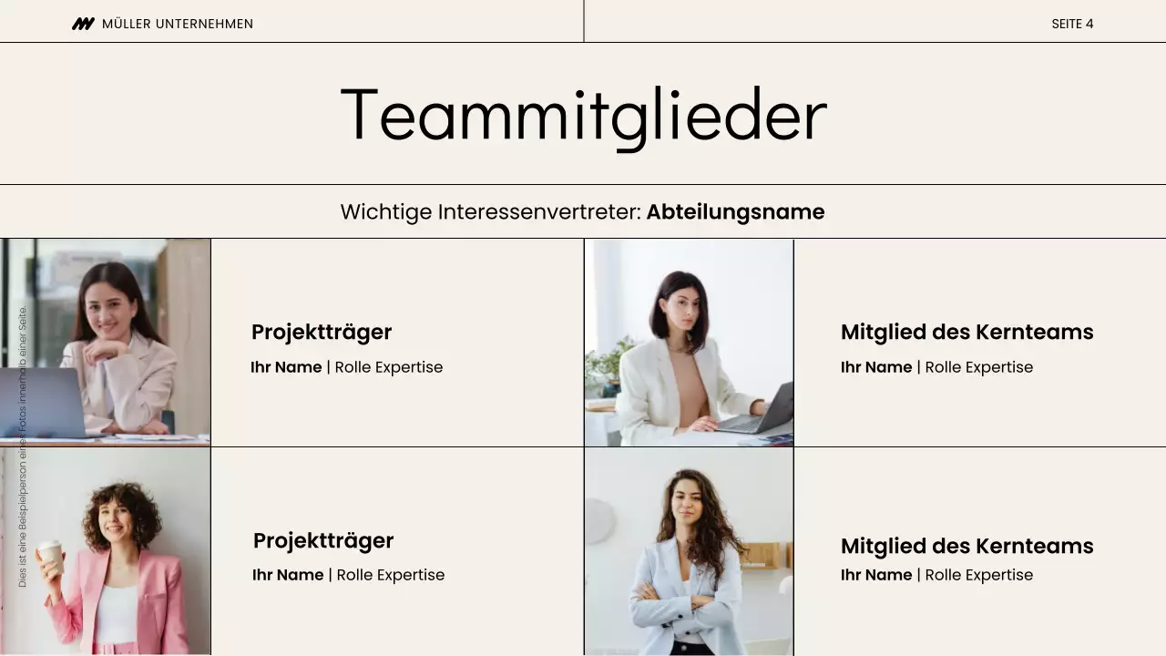 Beiges und schwarzes Projekt-Kick-Off-Meeting Präsentation