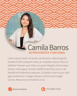 Postagem do Instagram da Nutricionista com Padrão Laranja