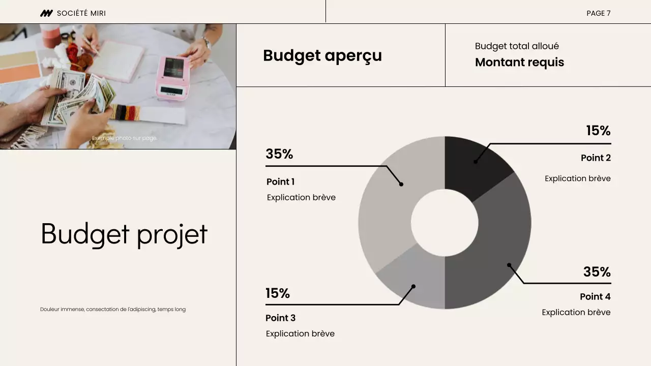 Présentation de la réunion de lancement du projet Beige et Noir