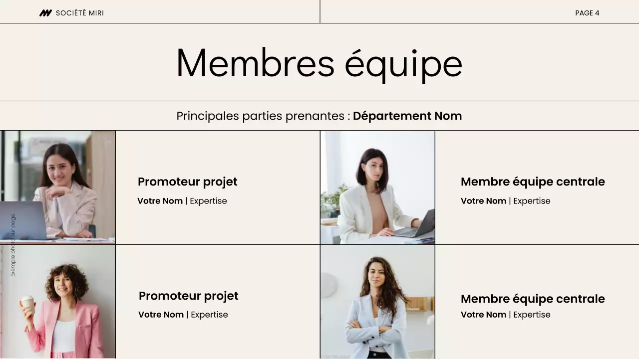 Présentation de la réunion de lancement du projet Beige et Noir