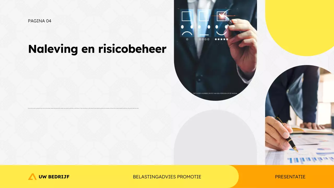 Presentatiesjabloon voor belastingadviesbureau in eenvoudige, moderne, geometrische stijl