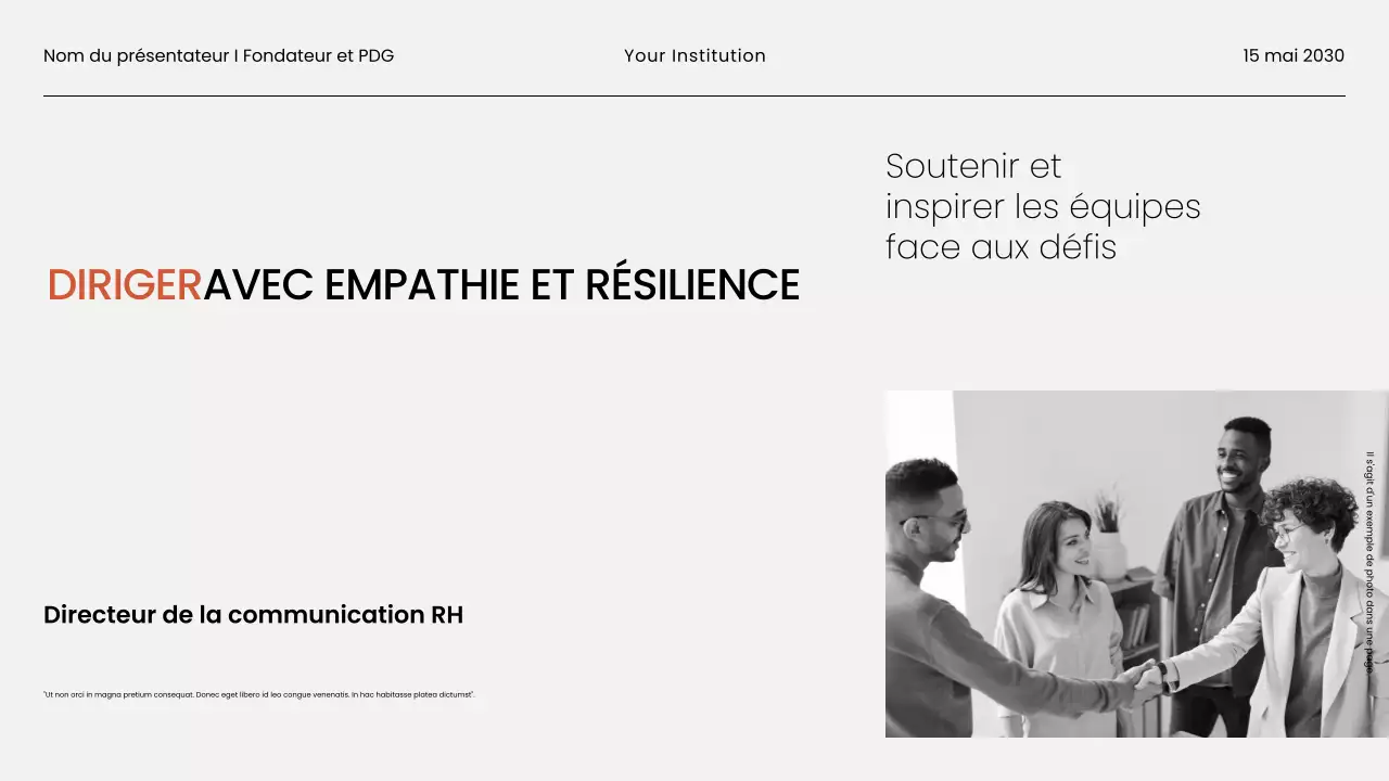 Présentation du matériel du webinaire d'entreprise minimaliste en noir et blanc