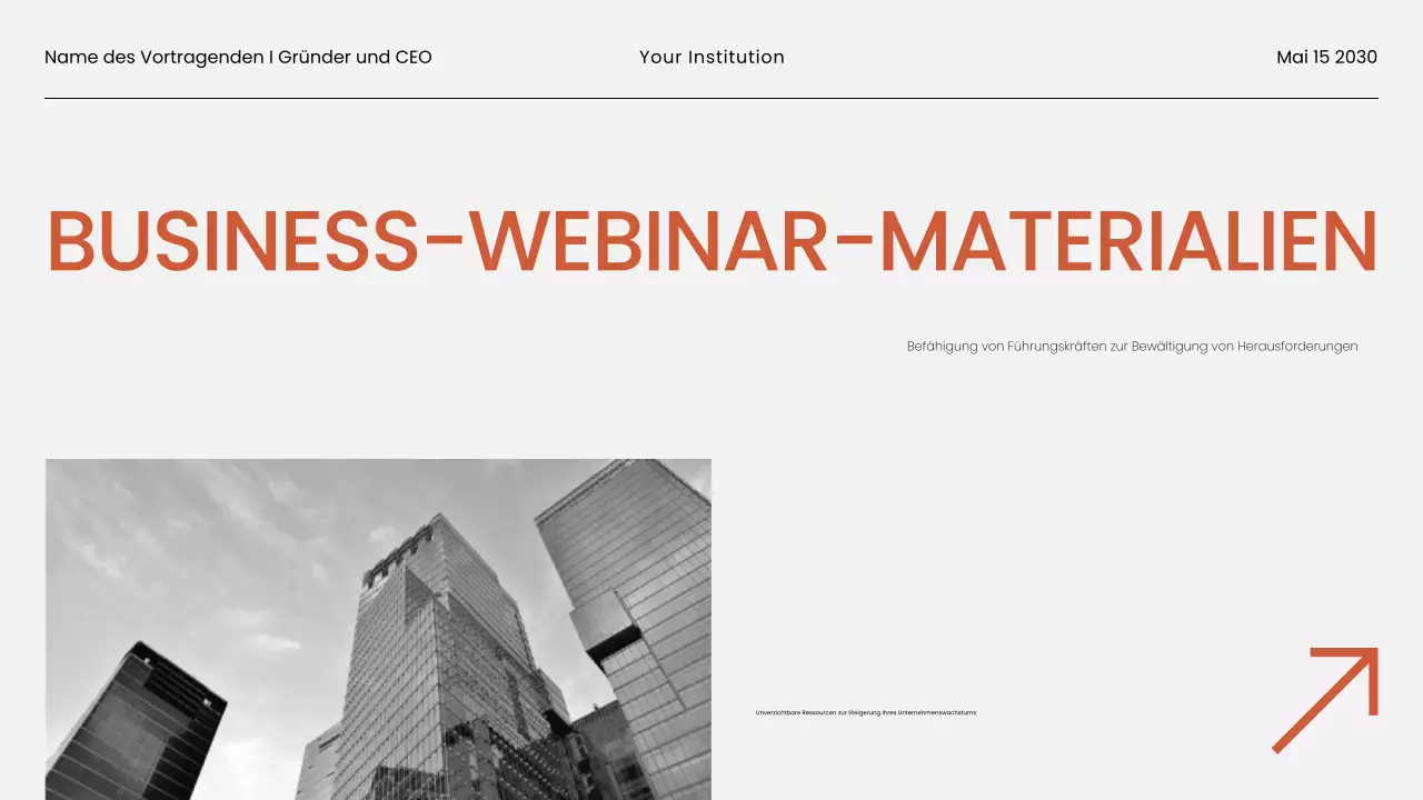 Schwarz-weißes minimalistisches Business-Webinarmaterial Präsentation