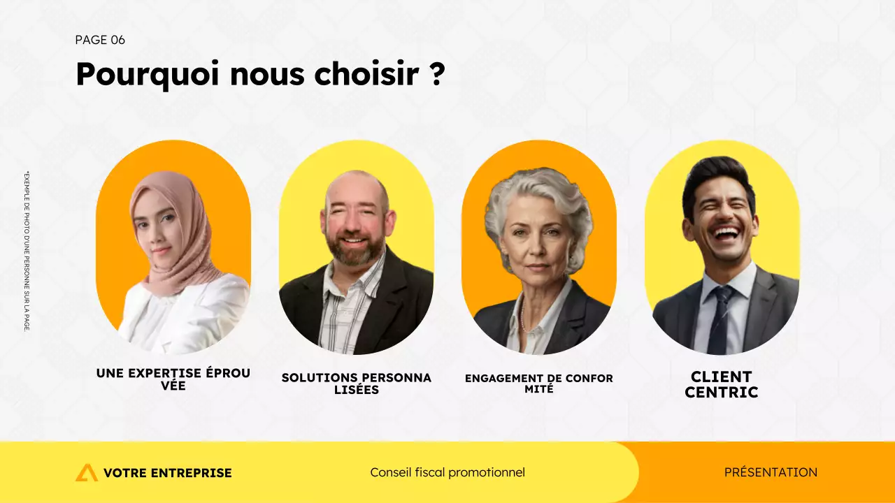 Modèle de présentation de promotion d'agence de conseil fiscal dans un style géométrique simple et moderne