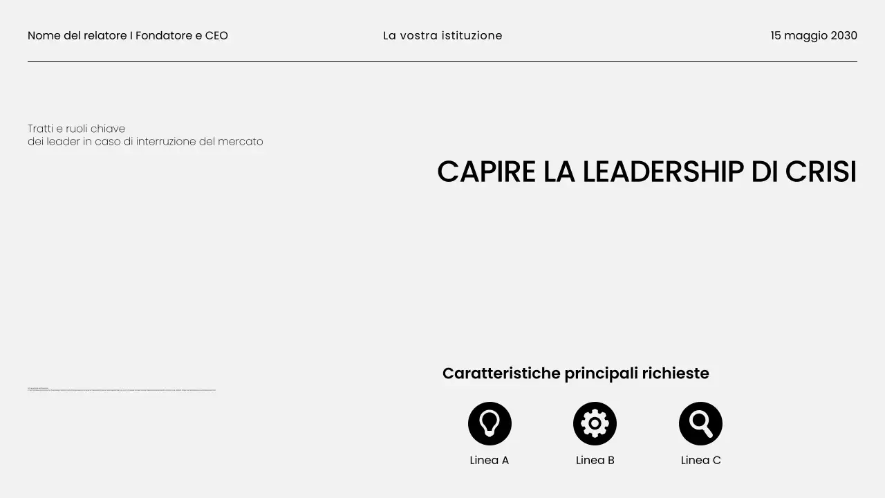 Presentazione del materiale del webinar aziendale minimalista in bianco e nero