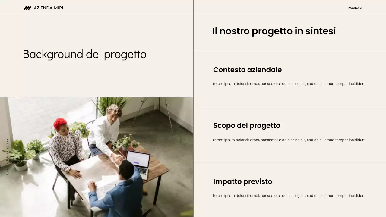 Presentazione del meeting di avvio del progetto Beige and Black