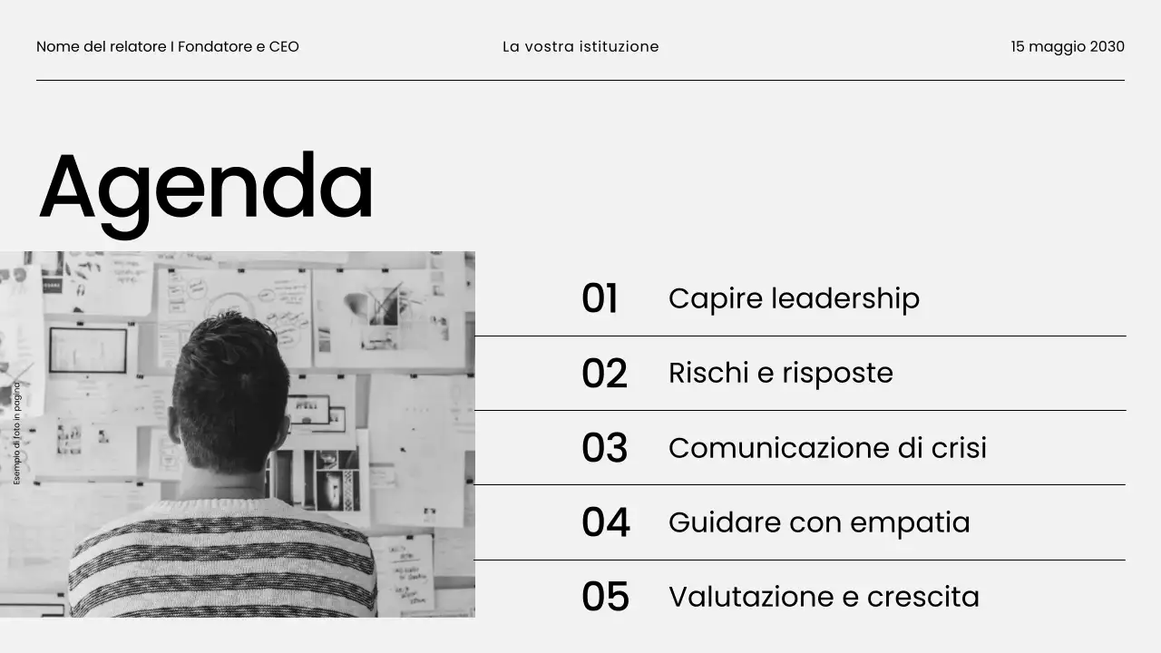 Presentazione del materiale del webinar aziendale minimalista in bianco e nero