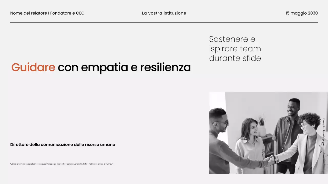 Presentazione del materiale del webinar aziendale minimalista in bianco e nero