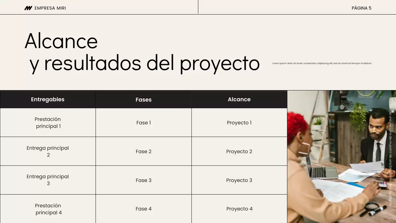 Presentación de la reunión de lanzamiento del proyecto Beige y Negro