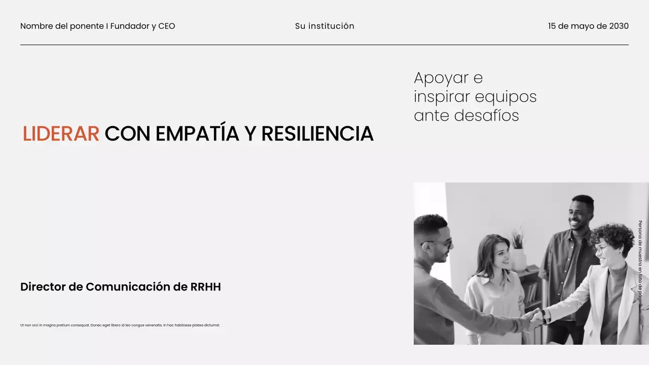 Presentación de material para seminarios web empresariales minimalistas en blanco y negro