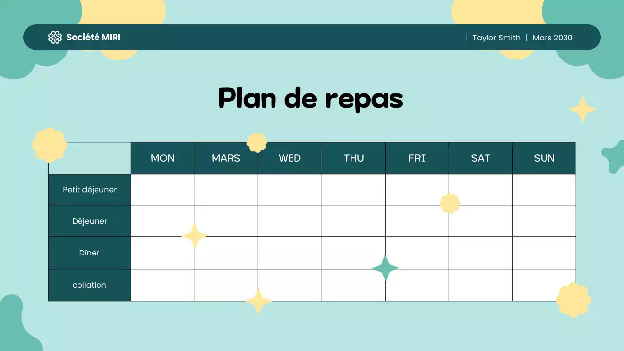 Suivi alimentaire ludique, coloré et jaune-vert