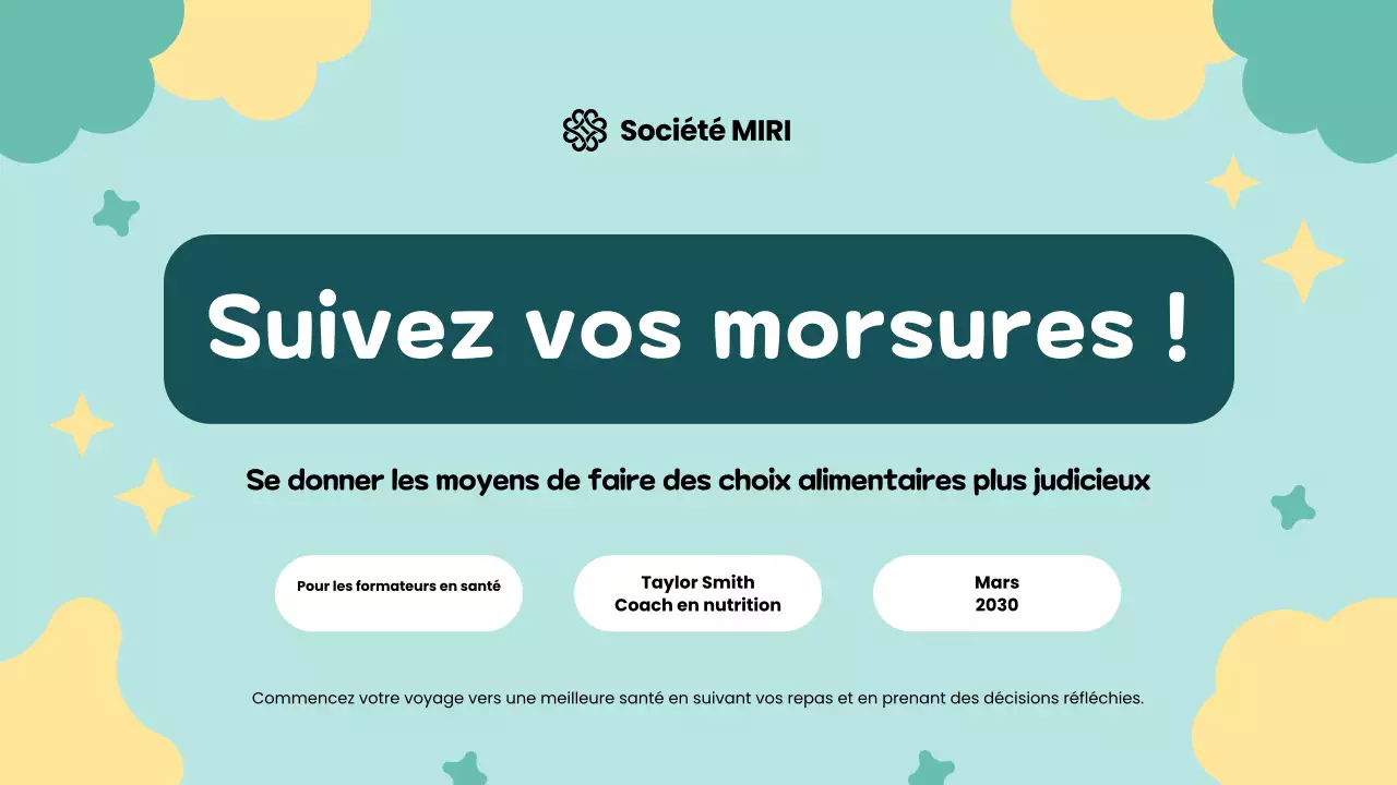 Suivi alimentaire ludique, coloré et jaune-vert