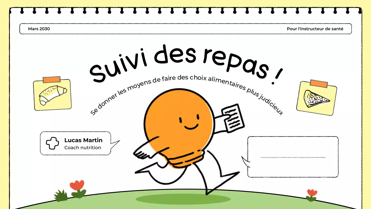 Présentation du Food Tracker blanc et jaune