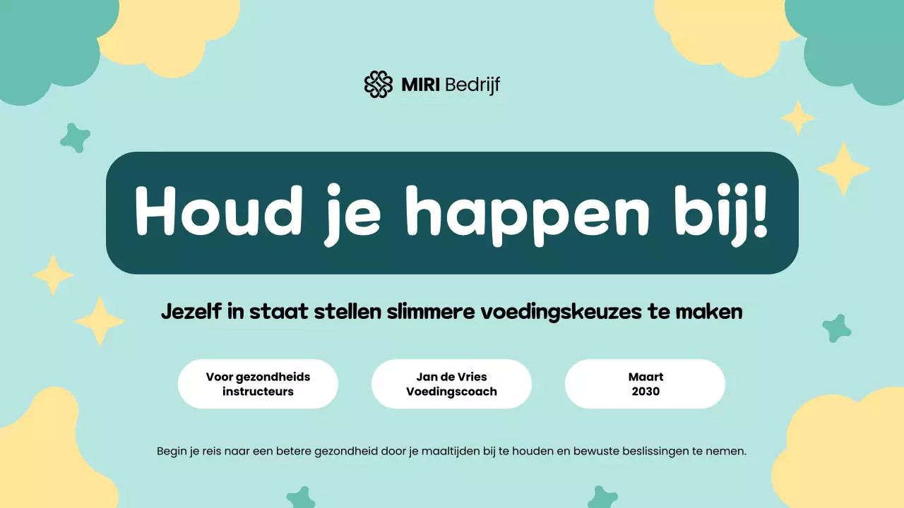 Geelgroene kleurrijke speelse voedseltracker