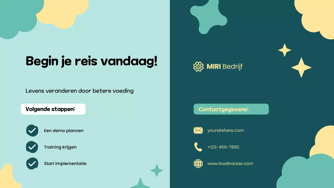 Geelgroene kleurrijke speelse voedseltracker
