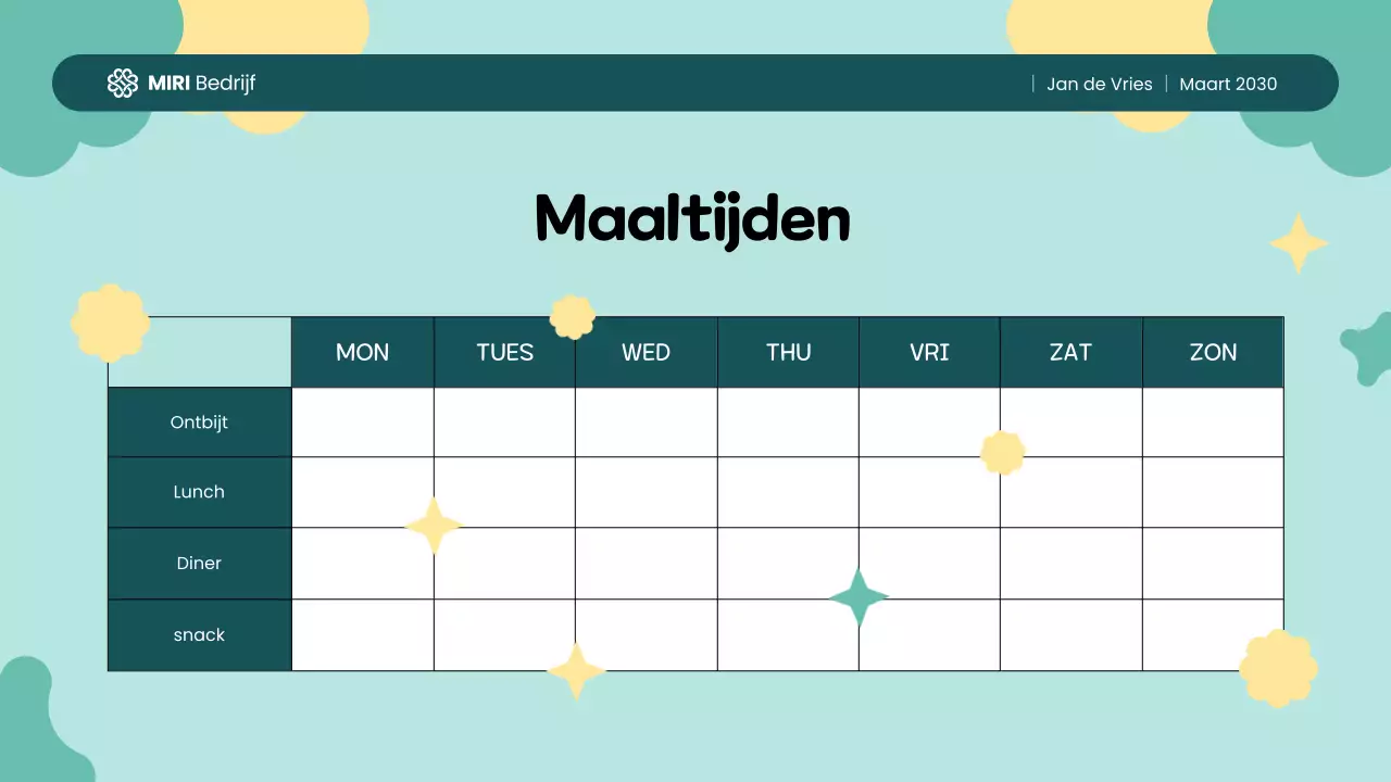 Geelgroene kleurrijke speelse voedseltracker