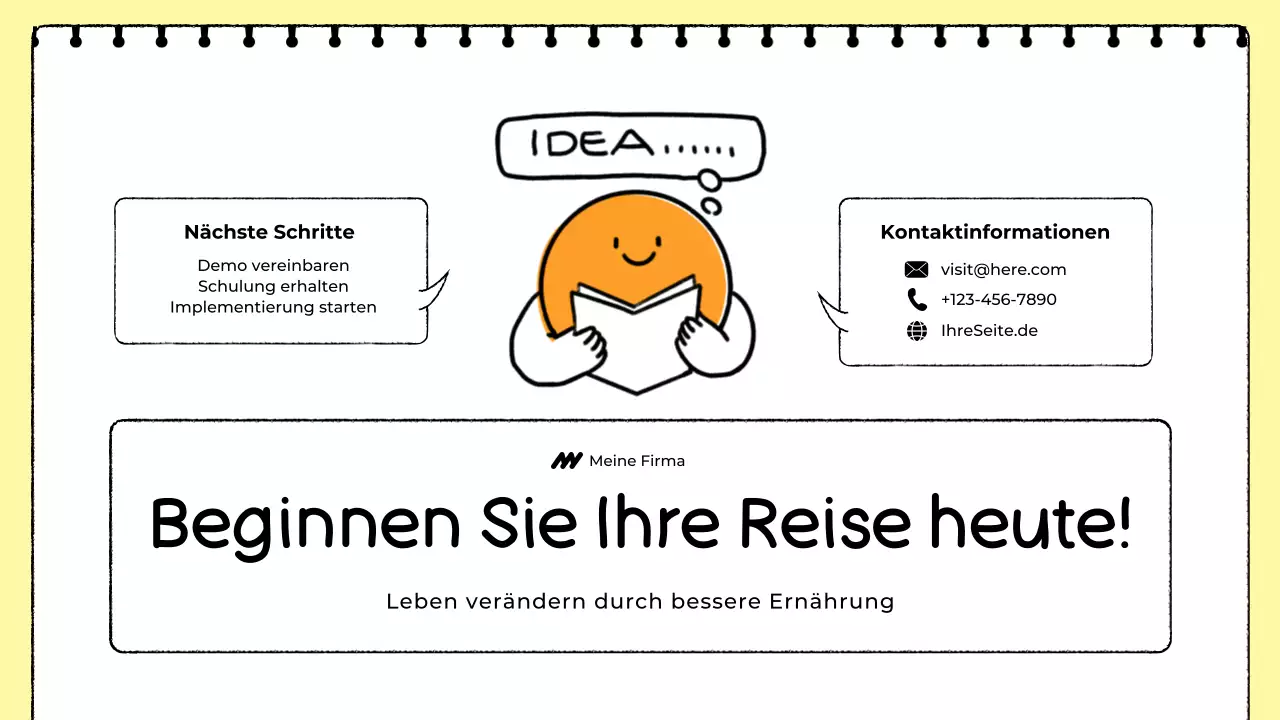 Weißer und gelber Lebensmittel-Tracker Präsentation