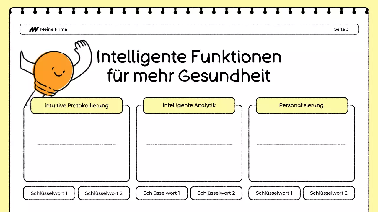 Weißer und gelber Lebensmittel-Tracker Präsentation