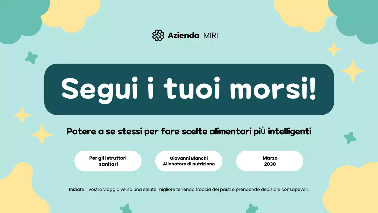 Tracker di cibo giocoso colorato giallo verde