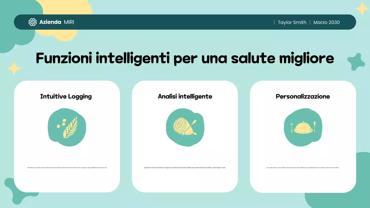 Tracker di cibo giocoso colorato giallo verde