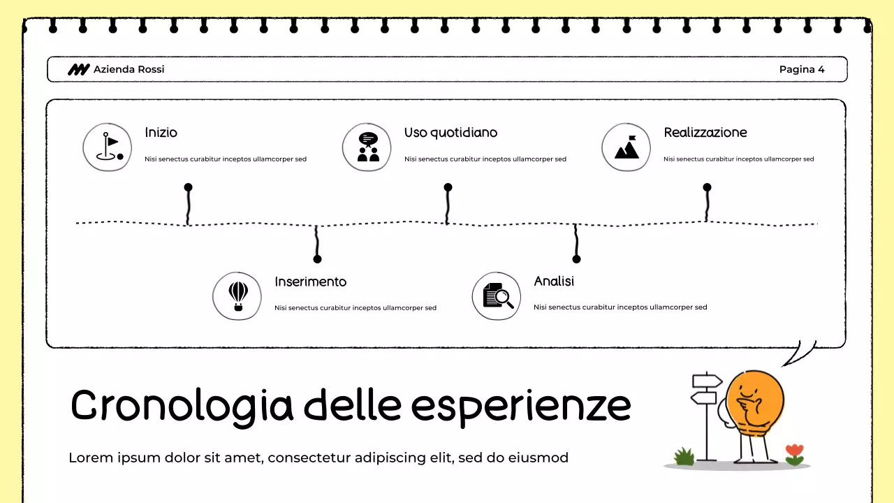 Presentazione del tracker alimentare bianco e giallo