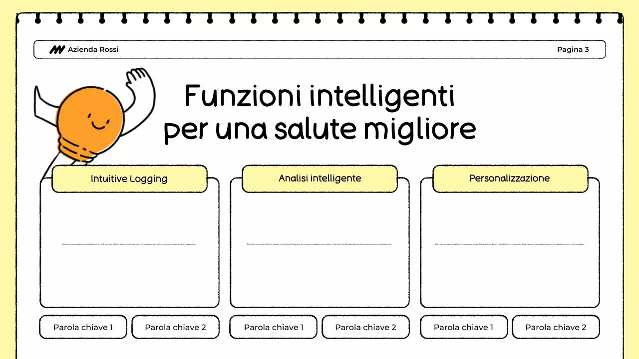 Presentazione del tracker alimentare bianco e giallo